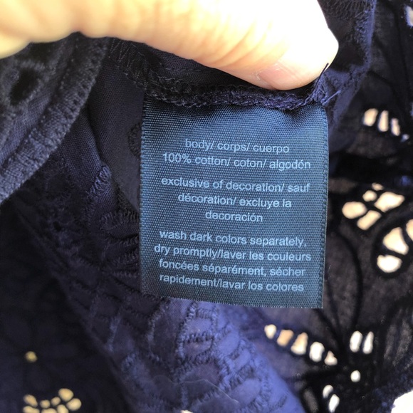 Tommy Hilfiger navy off shoulder blouse NWT - Picture 11 of 15